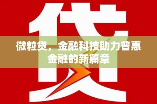 稷山微粒贷，金融科技助力普惠金融的新篇章