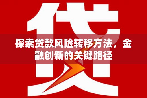 石冈探索贷款风险转移方法，金融创新的关键路径