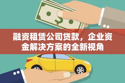 分宜融资租赁公司贷款，企业资金解决方案的全新视角