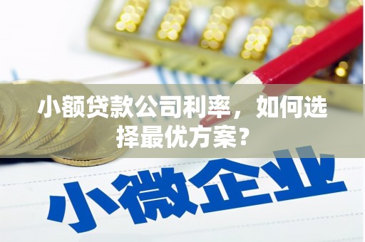 高平小额贷款公司利率，如何选择最优方案？