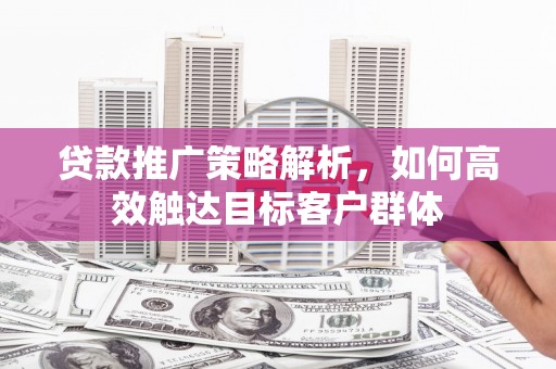 桥东贷款推广策略解析，如何高效触达目标客户群体
