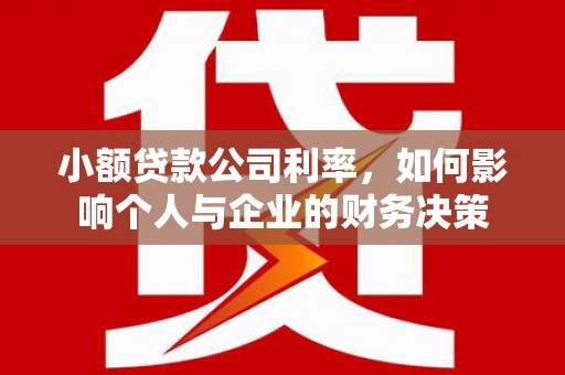 二仑小额贷款公司利率，如何影响个人与企业的财务决策