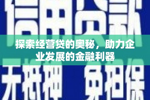沾化探索经营贷的奥秘，助力企业发展的金融利器