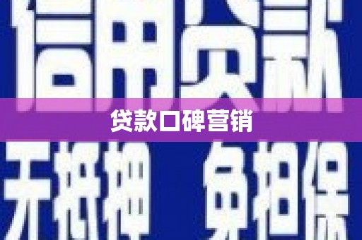 大观贷款口碑营销