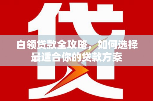 达茂旗白领贷款全攻略，如何选择最适合你的贷款方案
